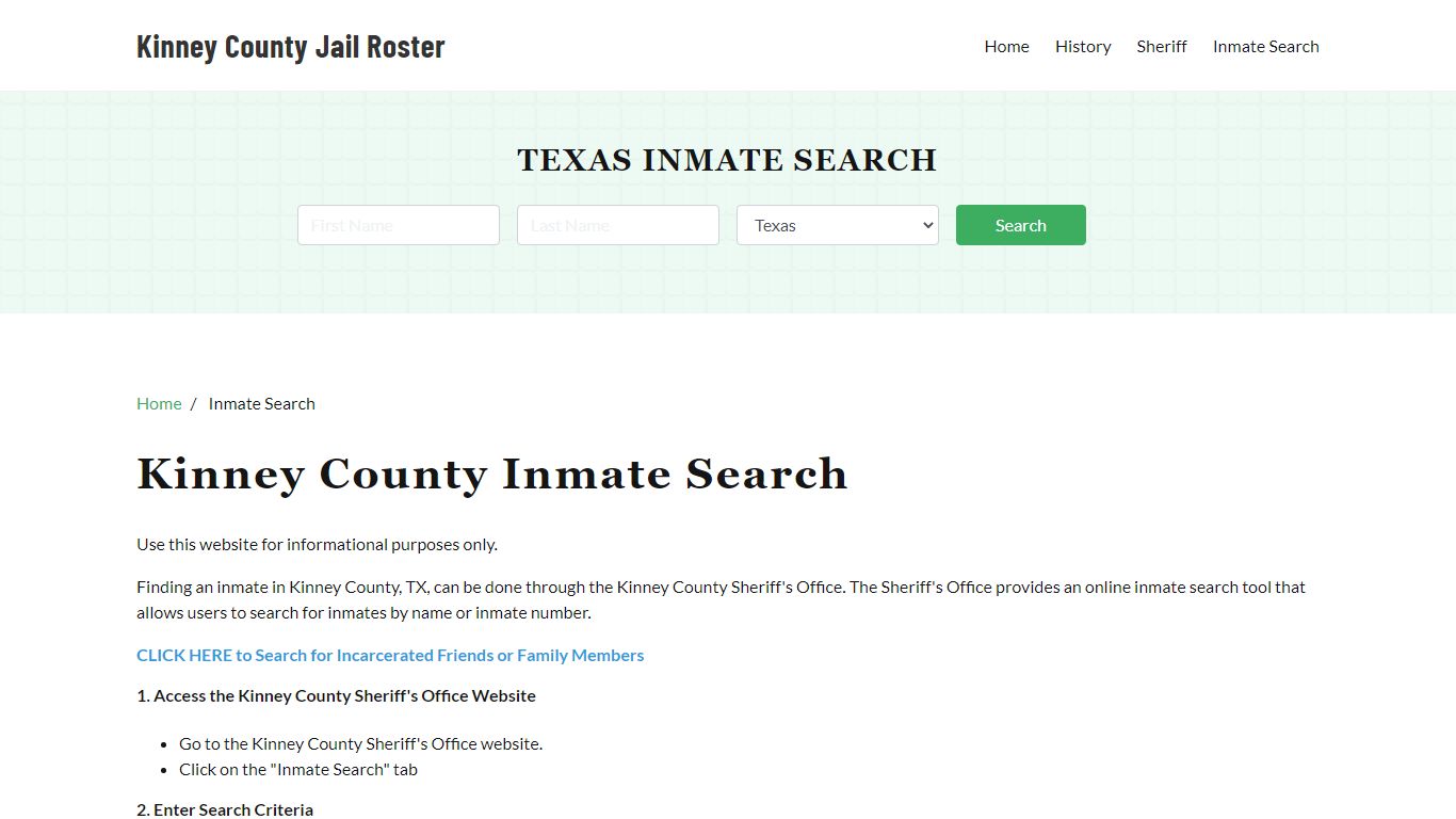 Kinney County, TX Detainee Lookup