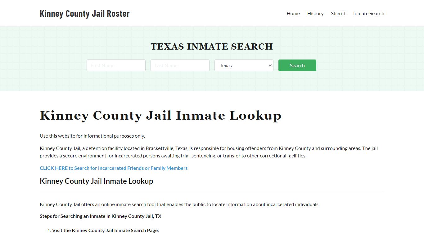 Kinney County Jail Roster Lookup, TX, Inmate Search