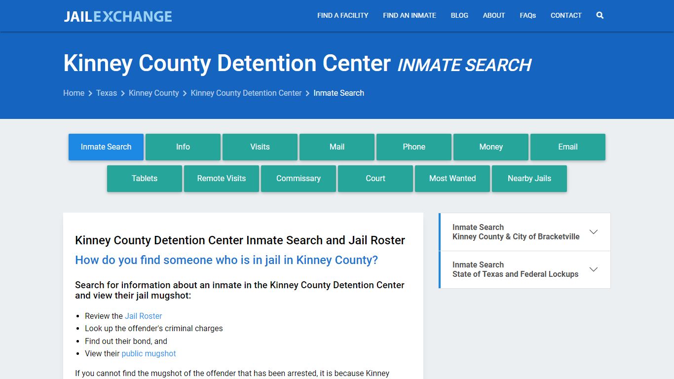 Kinney County Detention Center Inmate Search - Jail Exchange
