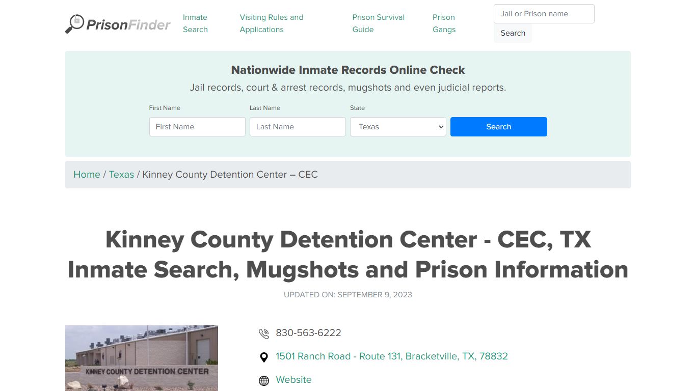 Kinney County Detention Center - CEC, TX Inmate Search, Mugshots and ...