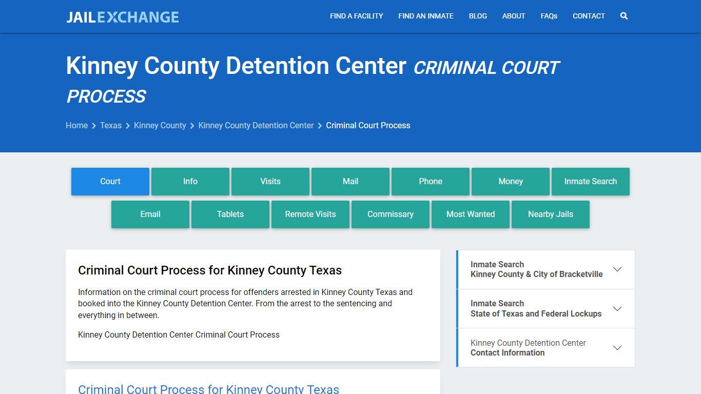 Kinney County Detention Center Criminal Court Process - Jail Exchange